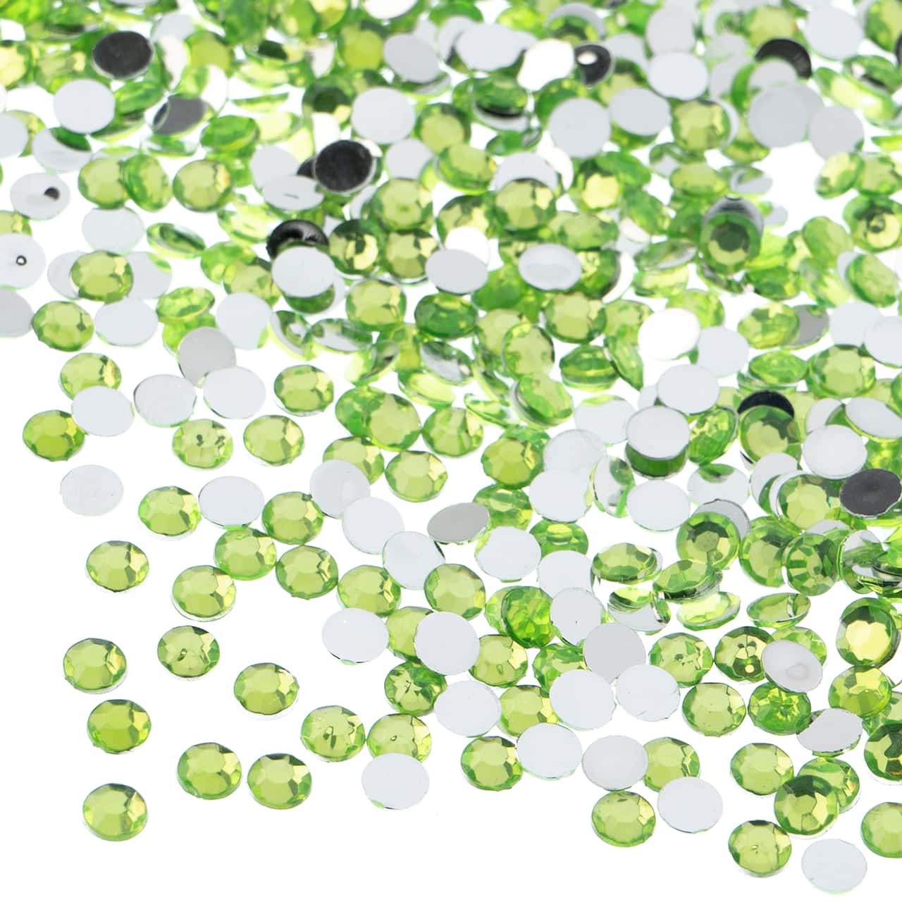 John Bead Acrylic Round Flat Back Rhinestones, 4mm